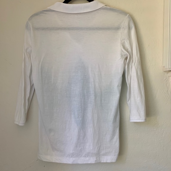 Lacoste argyle polo pullover shirt white top - Picture 7 of 9